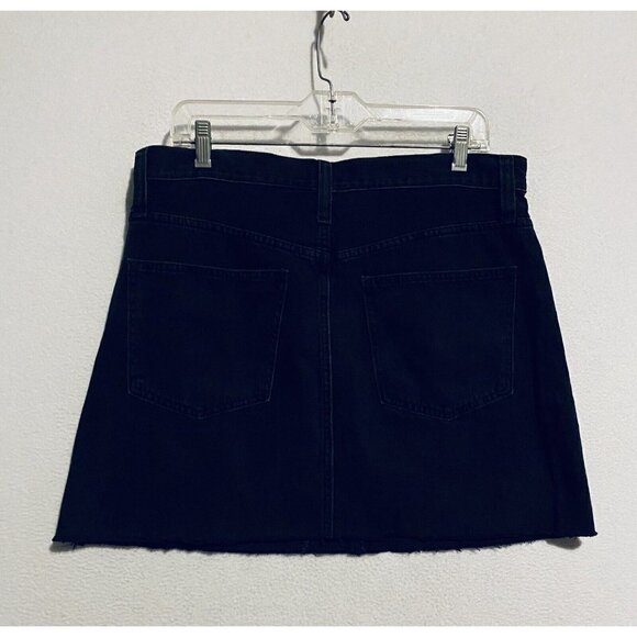 Madewell Skirt Womens 30 Rigid Denim A Line Button Fly Black Mini Boho - Picture 6 of 10